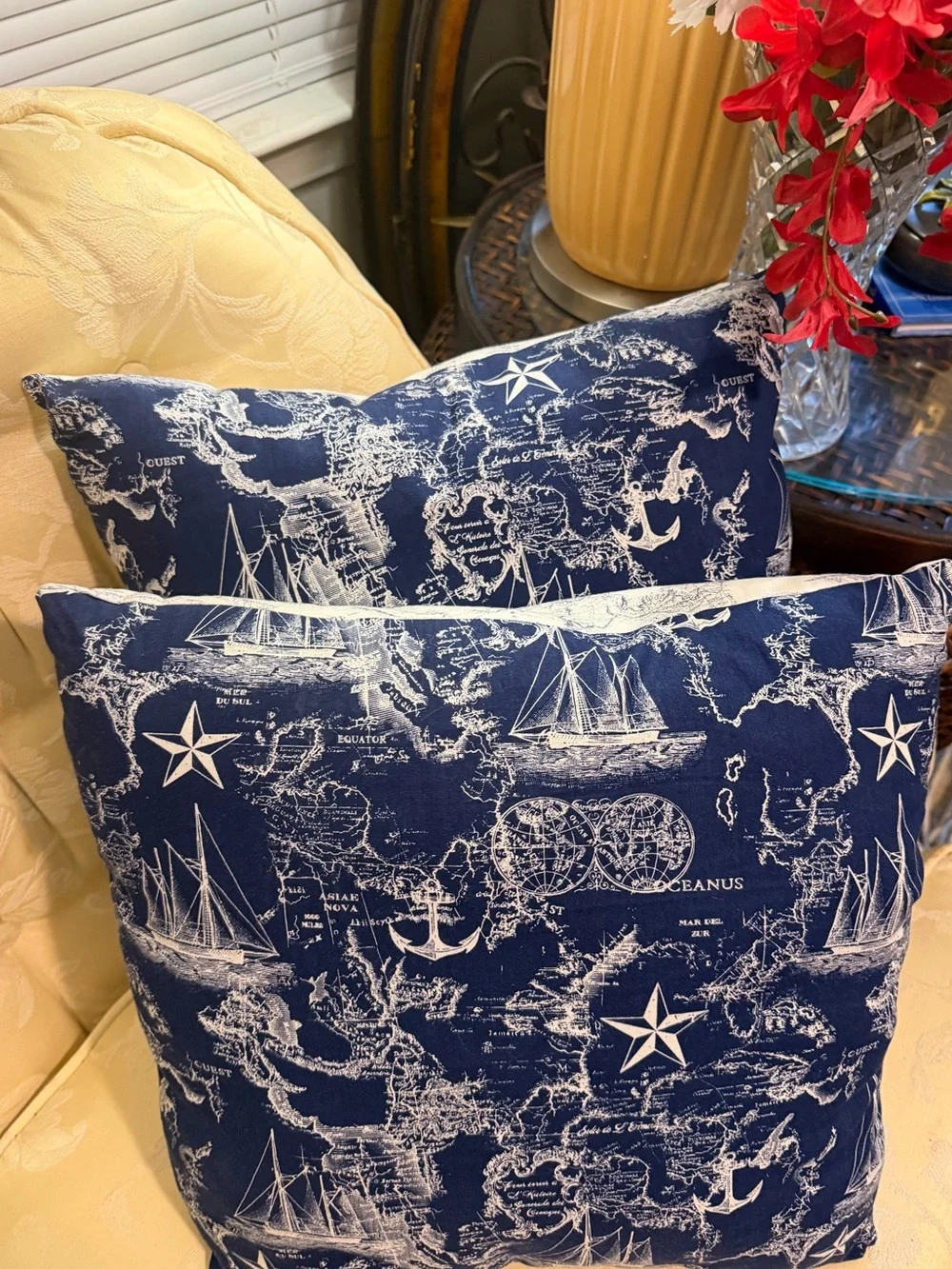 PAIR OF 16” Nautical Accent Pillows